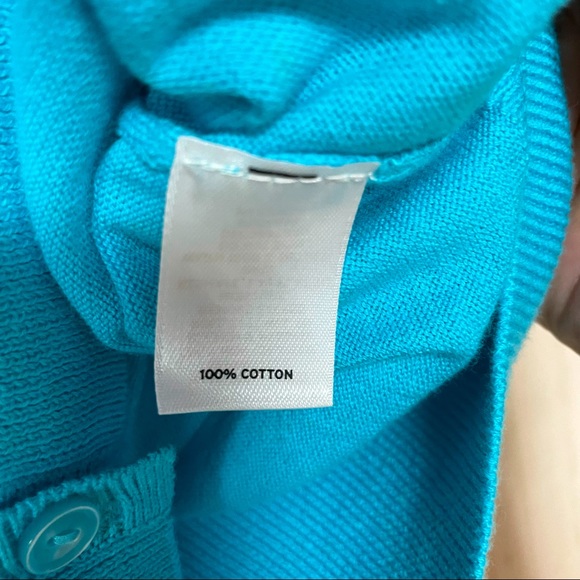 Halogen Turquoise Cardigan Gold Bead Accent S - Picture 4 of 6